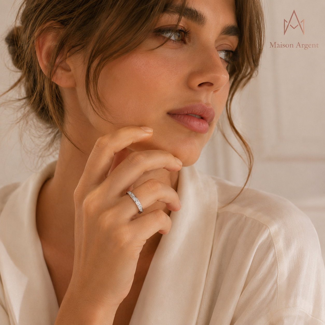 Bague Éternité Géométrique Angulaire en Argent Sterling 925 pour Femme - Plaqué Or 18 Carats, Bijou de Luxe Anniversaire