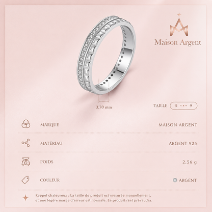 Bague Éternité Tressée en Argent Sterling 925 pour Femme - Bijou Fin Scintillant CZ