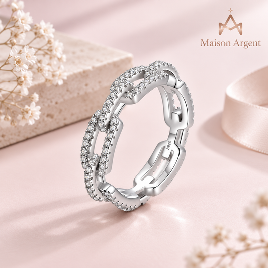 Anneau Empilable en Argent Sterling 925 : Éclat et Élégance pour Femme