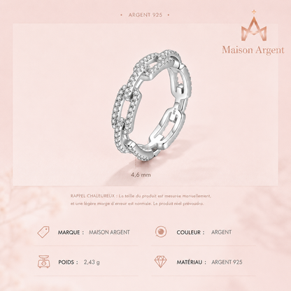 Anneau Empilable en Argent Sterling 925 : Éclat et Élégance pour Femme