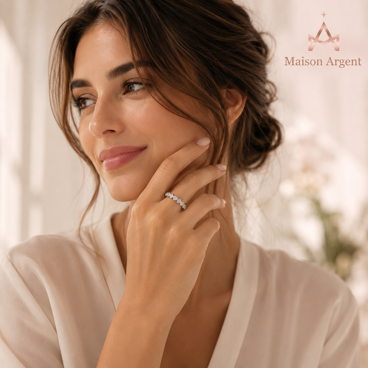 Bague Classique Argent Sterling 925 Cœur Zircone Cubique - Bijoux Éternité