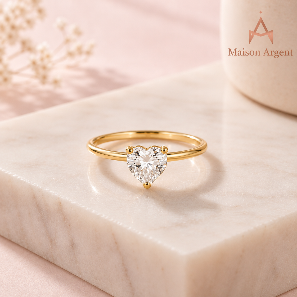 Bague Cœur Scintillant en Argent 925 pour Femme - Bijou de Mariage Élégant