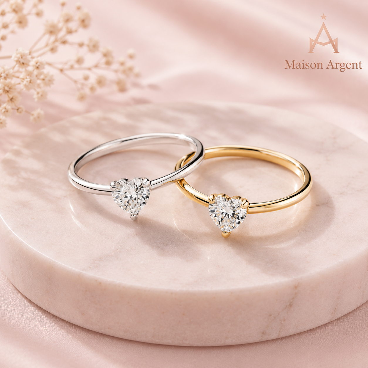 Bague Cœur Scintillant en Argent 925 pour Femme - Bijou de Mariage Élégant