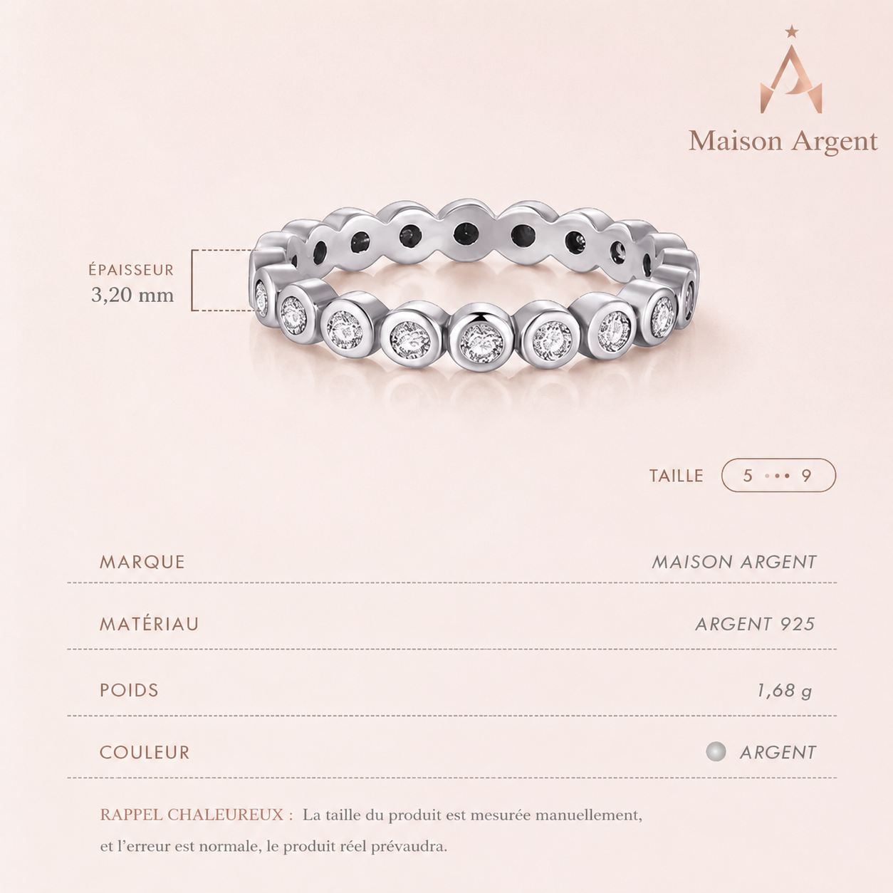 Bague en Argent Sterling 925 pour Femme - Bijou Luxe, Cadeau Mariage