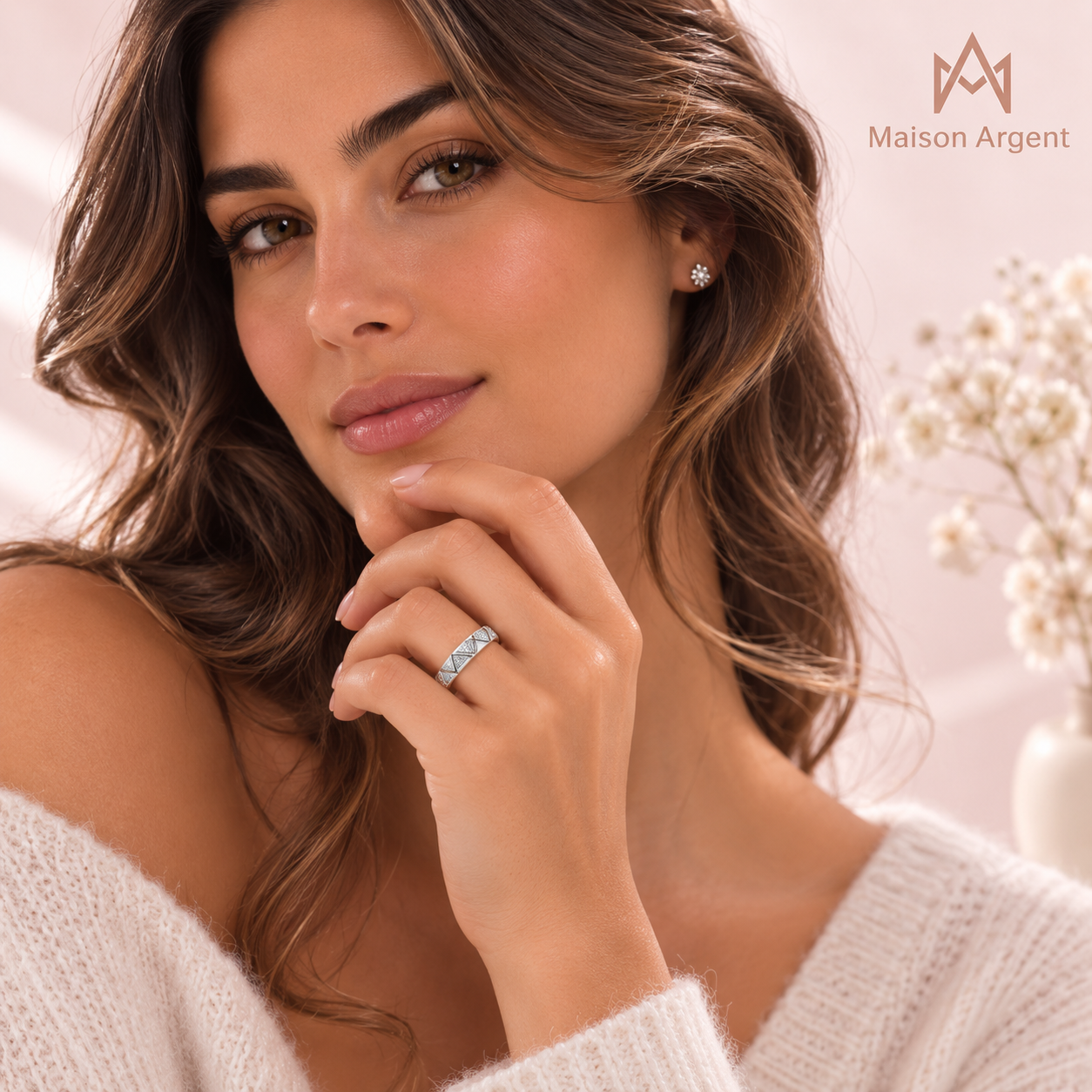 Bague Triangle Éternité en Argent Sterling 925 pour Femme - Bijou Mariage Romantique avec Boîte