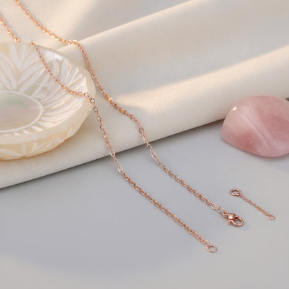 Chaîne de cou en Argent Sterling 925, maillons en O, plaqué Or Rose 14K - Bijou personnalisable